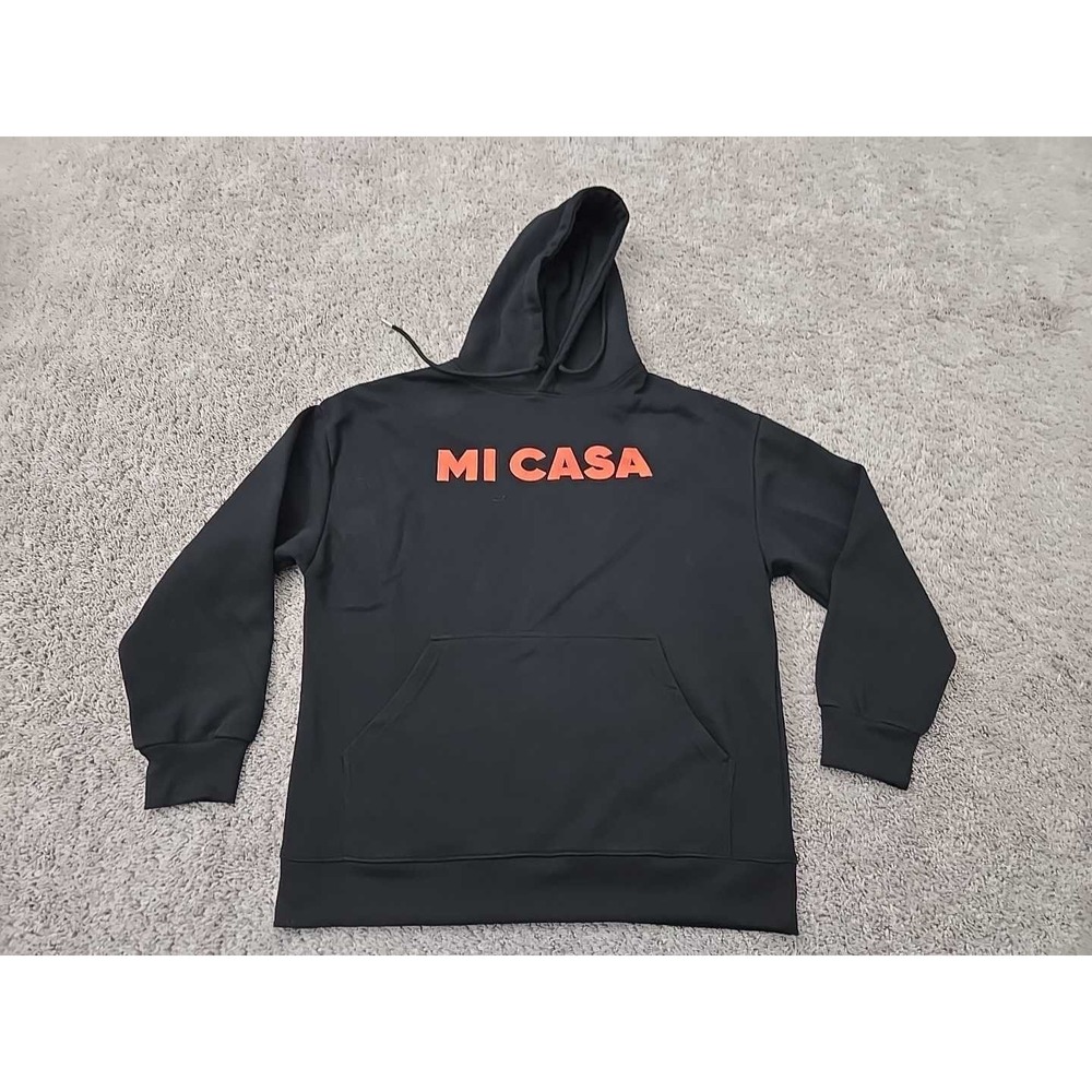 DH Mi Casa Hoodie Mens XL Black Excellent Graphic Pullover‎ Fleece Sweatshirt